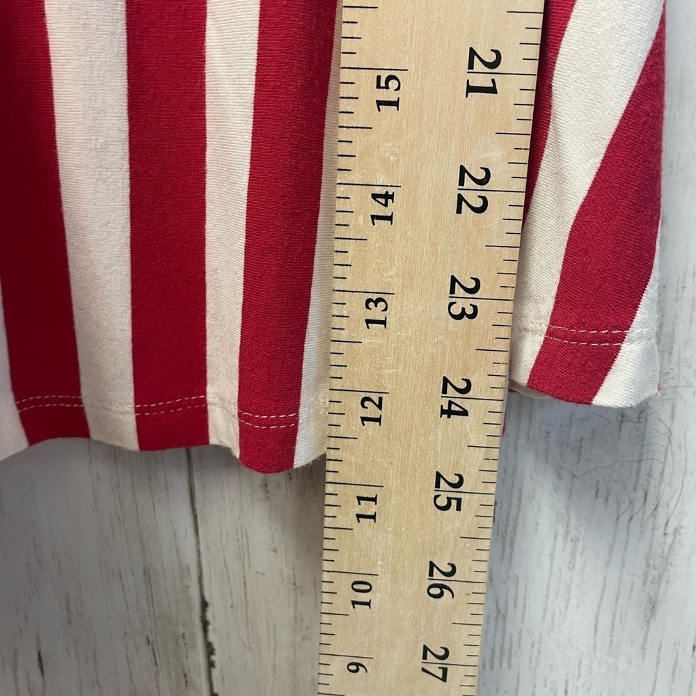 LOFT Red and White Striped Top size 0 - Picture 8 of 10